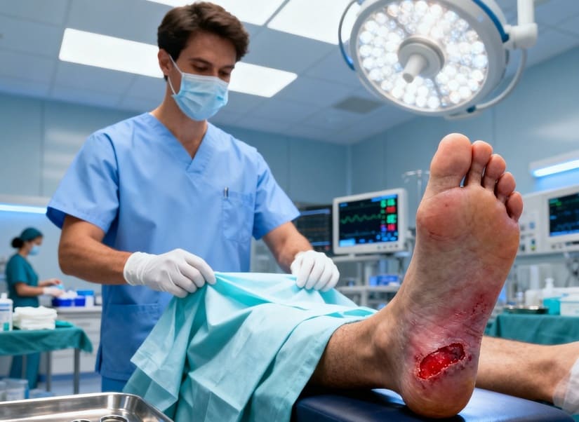 chirurgia per ulcere diabetiche ai piedi