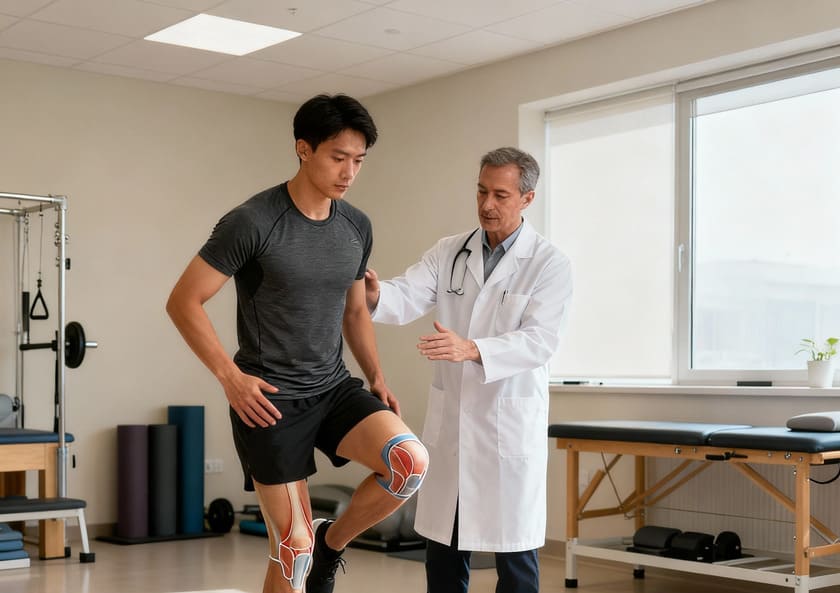 fisioterapia post dolore ginocchio piegato