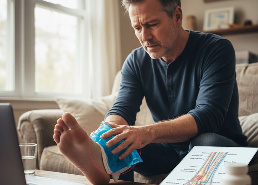 ghiaccio per sindrome tunnel tarsale