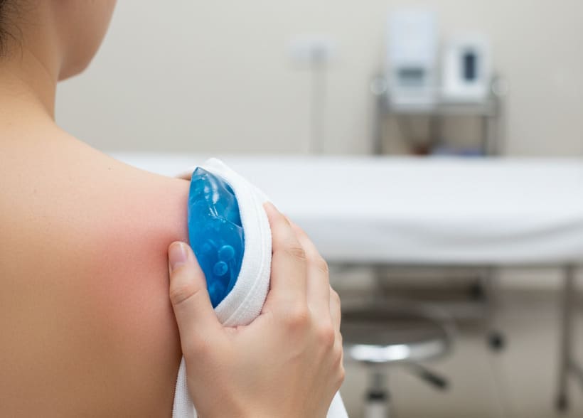 ghiaccio alla spalla dopo infiltrazione