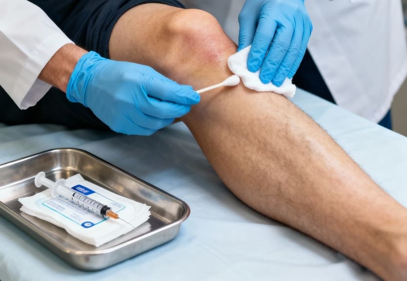 preparazione infiltrazione cortisone al ginocchio