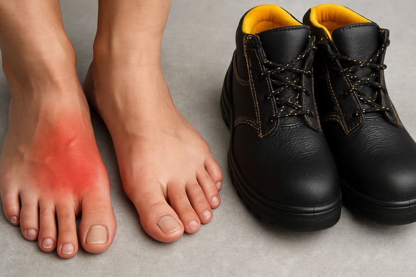 scarpe antinfortunistiche e problemi ai piedi