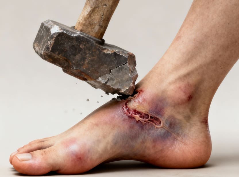 trauma da schiacciamento del piede